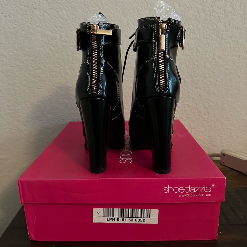 Black Dramatic Black Boot Heels - image 4